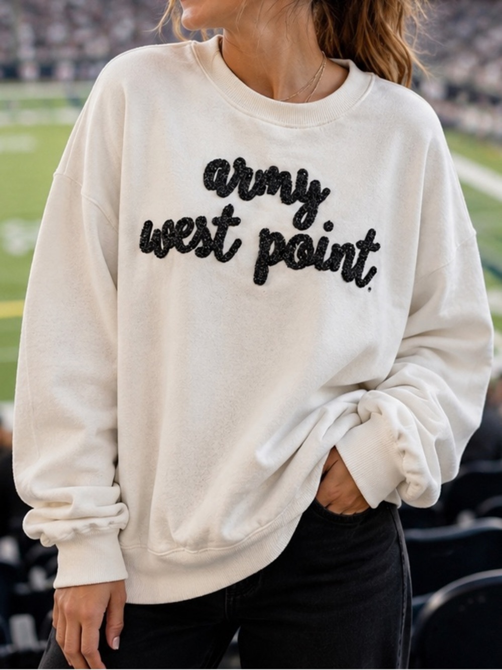 🆕 Pressbox Army West Point Women’s Ivory Sweatshirt Size Medium NWT